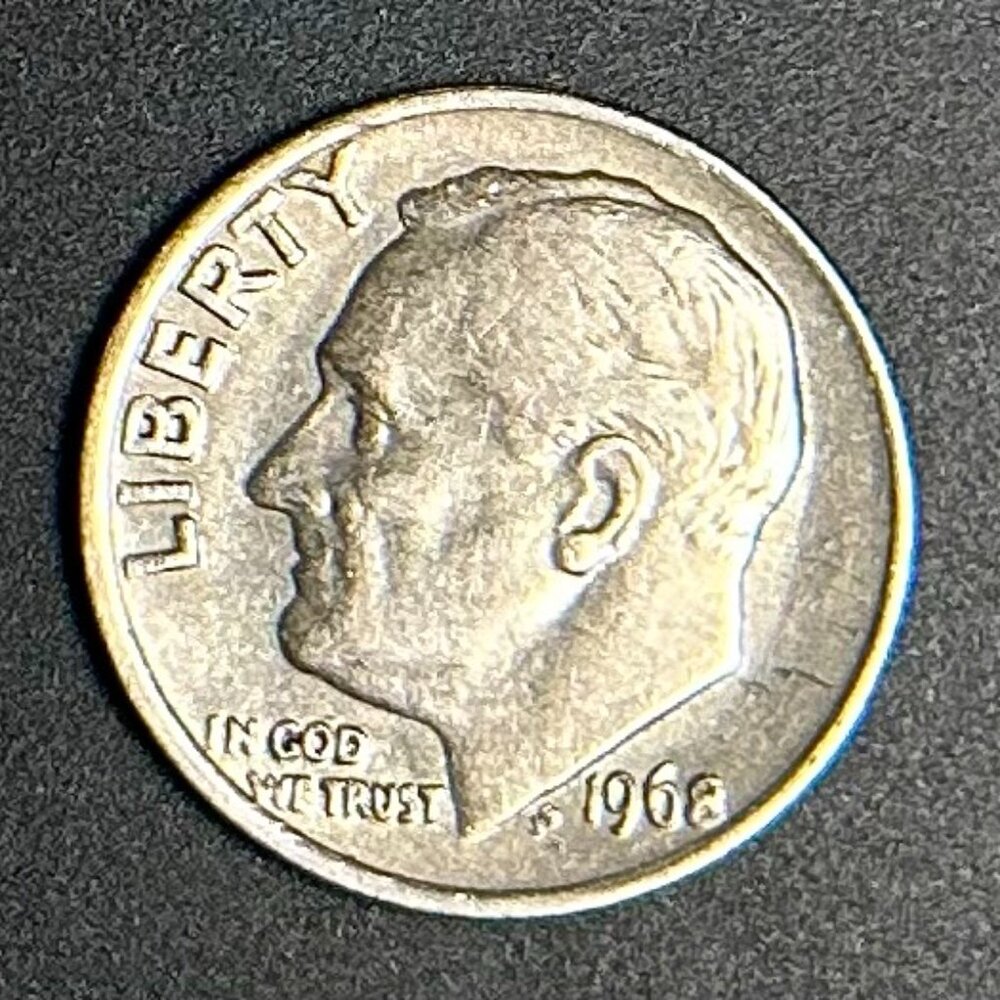 Very RARE 1968 NO S Proof Roosevelt Dime ~ US Mint ERROR ~ 10 Cent Coin ~ 10C 68